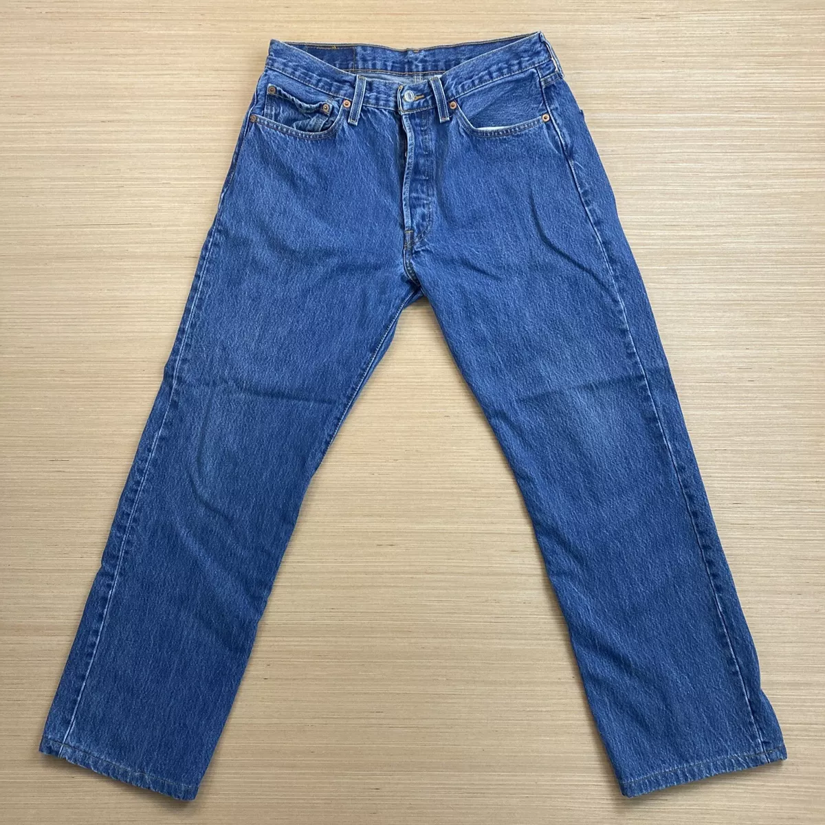 Levis 501 Mens W33 L32 Denim Blue Jeans Casual Straight Leg Work