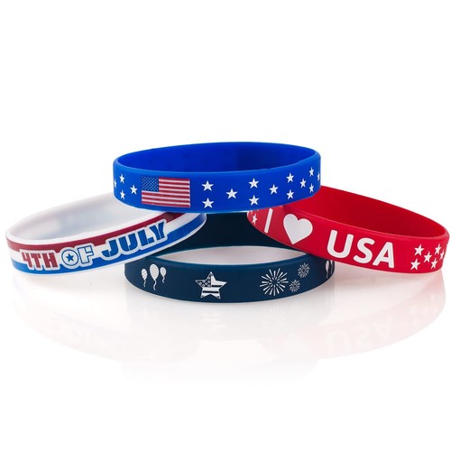 36 Pcs 4TH of July Silicone Bracelets American Flag Independence Day Wristbands - Picture 5 of 6
