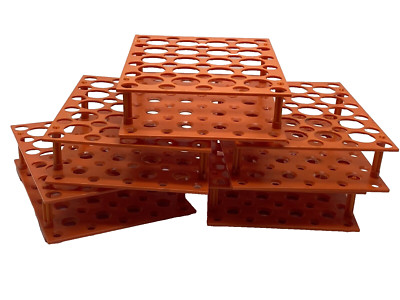 (5)50-Place Stonylab Test Tube Rack Orange SL001044 fits 10 mL 15 mL and 50mL