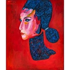Abstract realism painting woman portrait figurative modern contemporary wall art