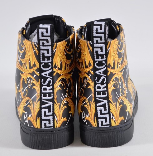 NEW Versace Men's Leather BAROQUE Medusa High Top Sneakers Shoes 39 6 - 第 6/12 張圖片