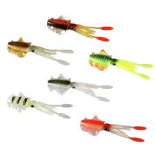 2Pcs Glow Squid Soft Lure Rubber Luminous Skirts Artificial Squid Trolling Lure
