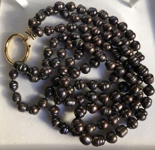 Collana Perle Barocche Scaramazze Bronzo Chiusura Oro Giallo 750°/°° 18 kt - Foto 3 di 15