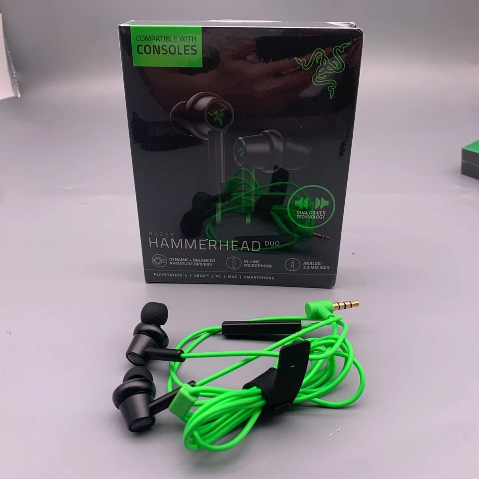 Razer Hammerhead Duo Console In-ear Headphones Dual Driver Technology - Green - Image 4 of 4