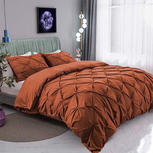3Pcs Pinch Pleated Duvet Cover Set - Picture 19 of 92