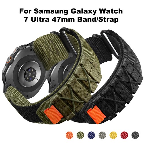 Military Nylon Sport Loop Strap Wrist Band For Samsung Galaxy Watch 7 Ultra 47mm