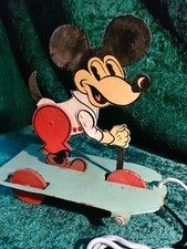 Micky Maus aus Eisenblech auf 3 Rädern, um 1930-40