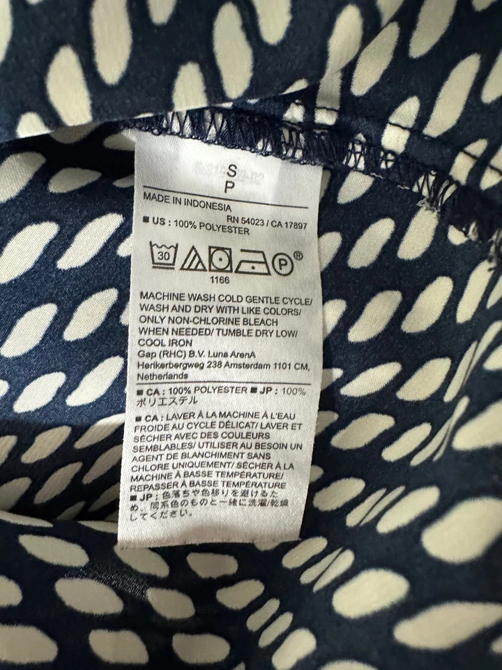 Blusa Mujer BANANA REPUBLIC Estampado Azul Manga Corta S Foto 4 de 4