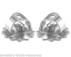 18ct WHITE GOLD EARING EARRING BACKS SCROLLS LARGE