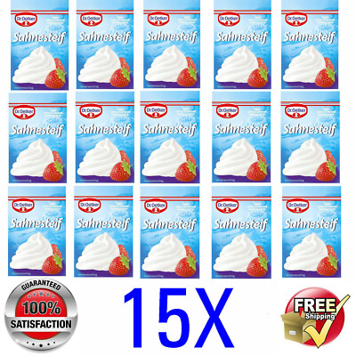 15x Dr. Oetker @ SAHNESTEIF WHIP CREAM STABILIZER @ 15x8g/0.28oz Tracked 01/2029