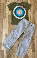 CrewCuts Boys Glow In The Dark T Shirt Janie Jack Corduroy Tan Pants Sz 5 Lot