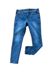 A.N.A A NEW APPROACH Womens Size 14 Skinny Jeans Denim Whiskered EXC