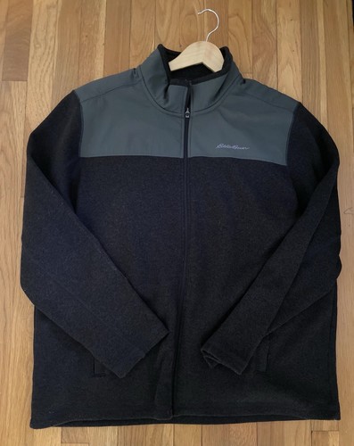 Eddie Bauer Sweater Mens 2XL Gray Full Zip Fleece XXL Jacket Dressy Elegant! - Picture 13 of 13