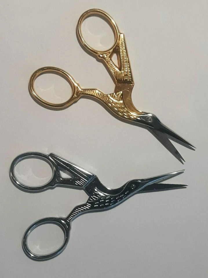 Gingher Stork Embroidery Scissors_ Gold and Chrome Stork_Italy (FREE SHIPPING) - Image 3 of 4