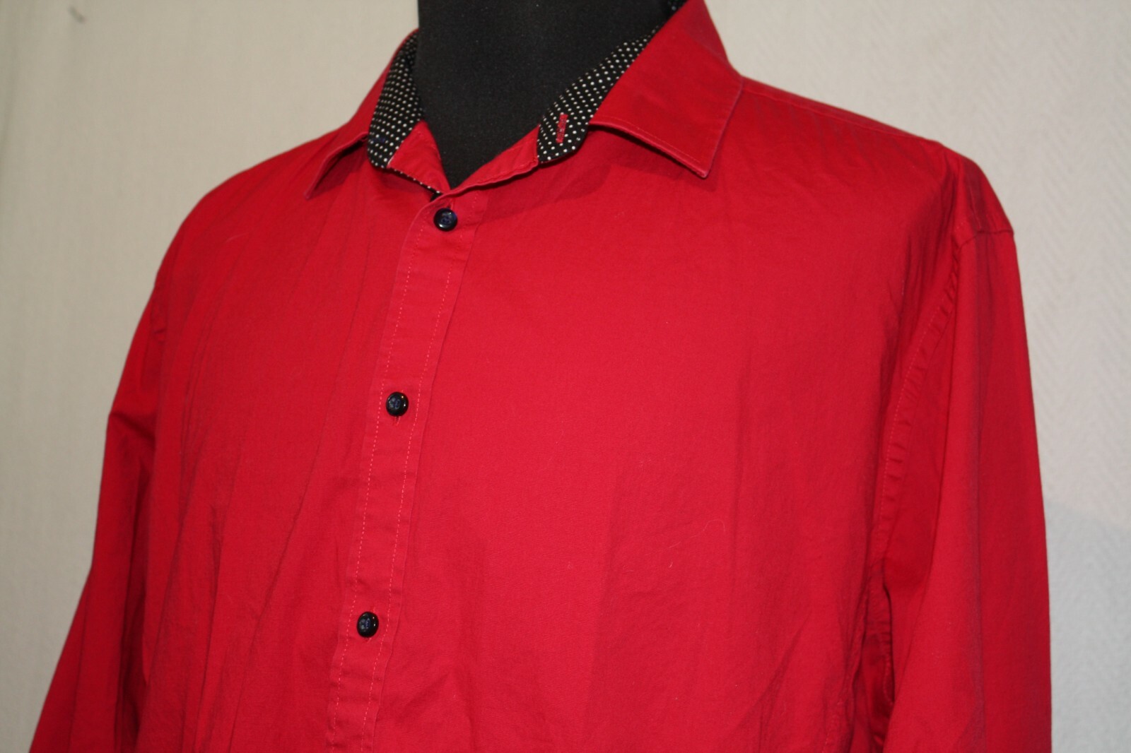 Alex Vando Solid Red Button Down Dress Shirt Sz X… - image 2