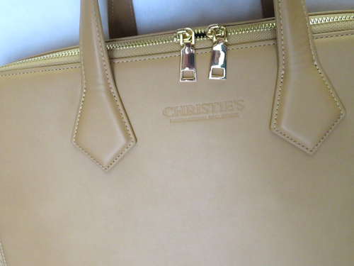 Christie's INT'L Real Estate Tan Leather Attache' Case Matching Journal Notizbuch - Bild 4 von 22