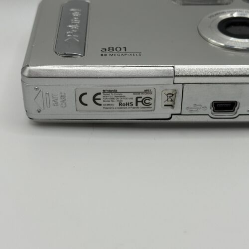 Polaroid a801 Digital Camera 8.0 Megapixels 2” LCD Display Silver Untested - Picture 3 of 7