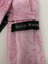 Mens Tie Set Paisley Floral Necktie Hanky Cufflinks Silk Tie Set Party Pink