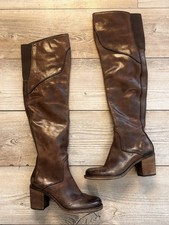 Vintage Guess By Marciano Knee High Leather Boots Brown US Size 7.5
