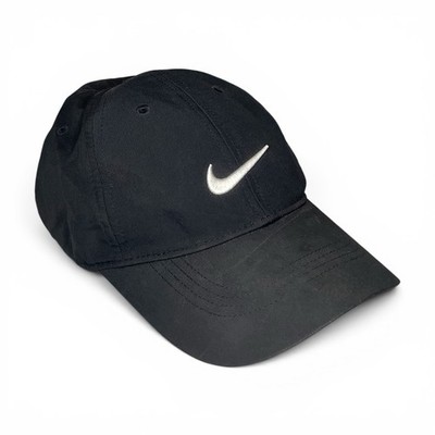 Nike Legacy91 Dri-FIT Black Adjustable Hat Cap White Swoosh Golf One Size
