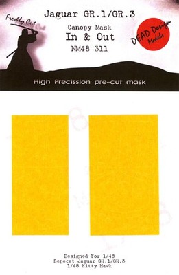 Dead Design 1/48 JAGUAR GR. 1 / GR. 3 IN & OUT CANOPY PAINT MASK Kitty Hawk