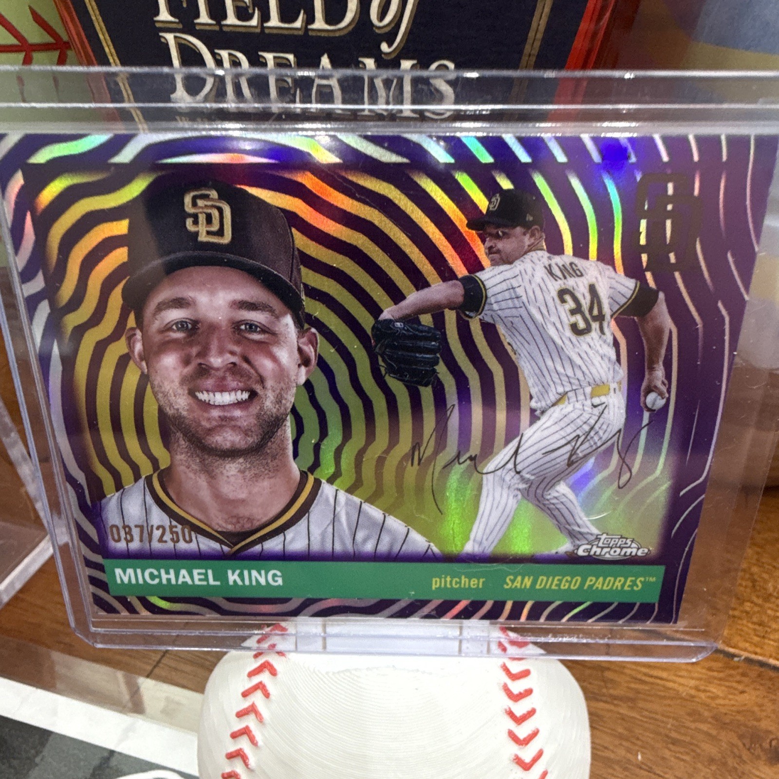 Topps 2025 Topps Chrome Platinum Michael King Purple Vibrations /250