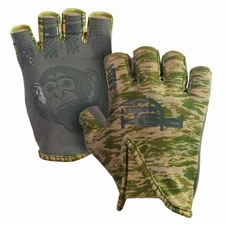 FM18-Stubby Glove for Fishing S Green Water Camo