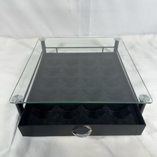 Nespresso Vertuoline Tempered Glass Holder With 24 Capsules Storage Drawer Black
