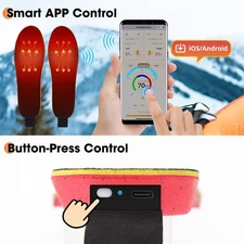 1 Pair Electric Heated Insole Foot Warmers APP Control 3-Temperature Adjustable