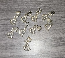Set Of 9 Heart Bracelet Charms