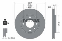 Textar Bremsscheiben Textar PRO Ø 247Mm InnenbelüFtet Beschichtet 92043103