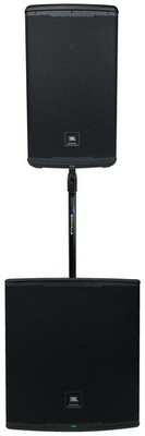 JBL EON712 12'' Active DJ PA Speaker w/Bluetooth+EON718S 18'' Subwoofer+Pole Mount