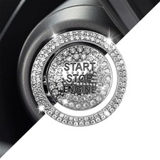 Bling Rhinestone Push Start Button Cover Sparkling Crystal Push to Start Button