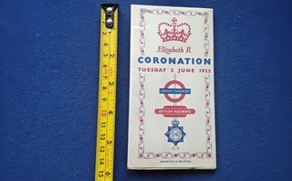 1953 ELIZABETH II CORONATION LONDON TRANSPORT UNDERGROUND MAP FOR THE DAY