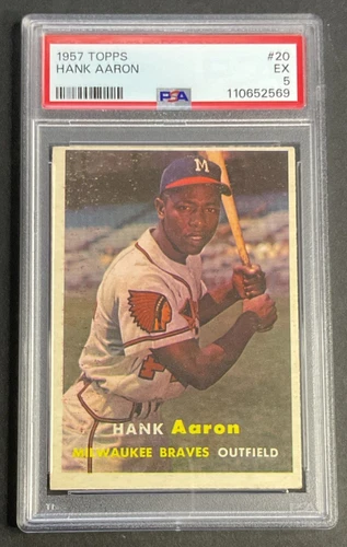 1957 Topps Hank Aaron HOF Braves #20 PSA 5 EX