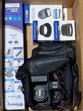 Canon EOS R100 Mirrorless Camera with Rf-s 18-45mm f4.6 and many attachments