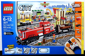 NEW SEALED! LEGO CITY 3677 RED CARGO TRAIN / ELECTRIC MOTOR / TRACKS / POWER /