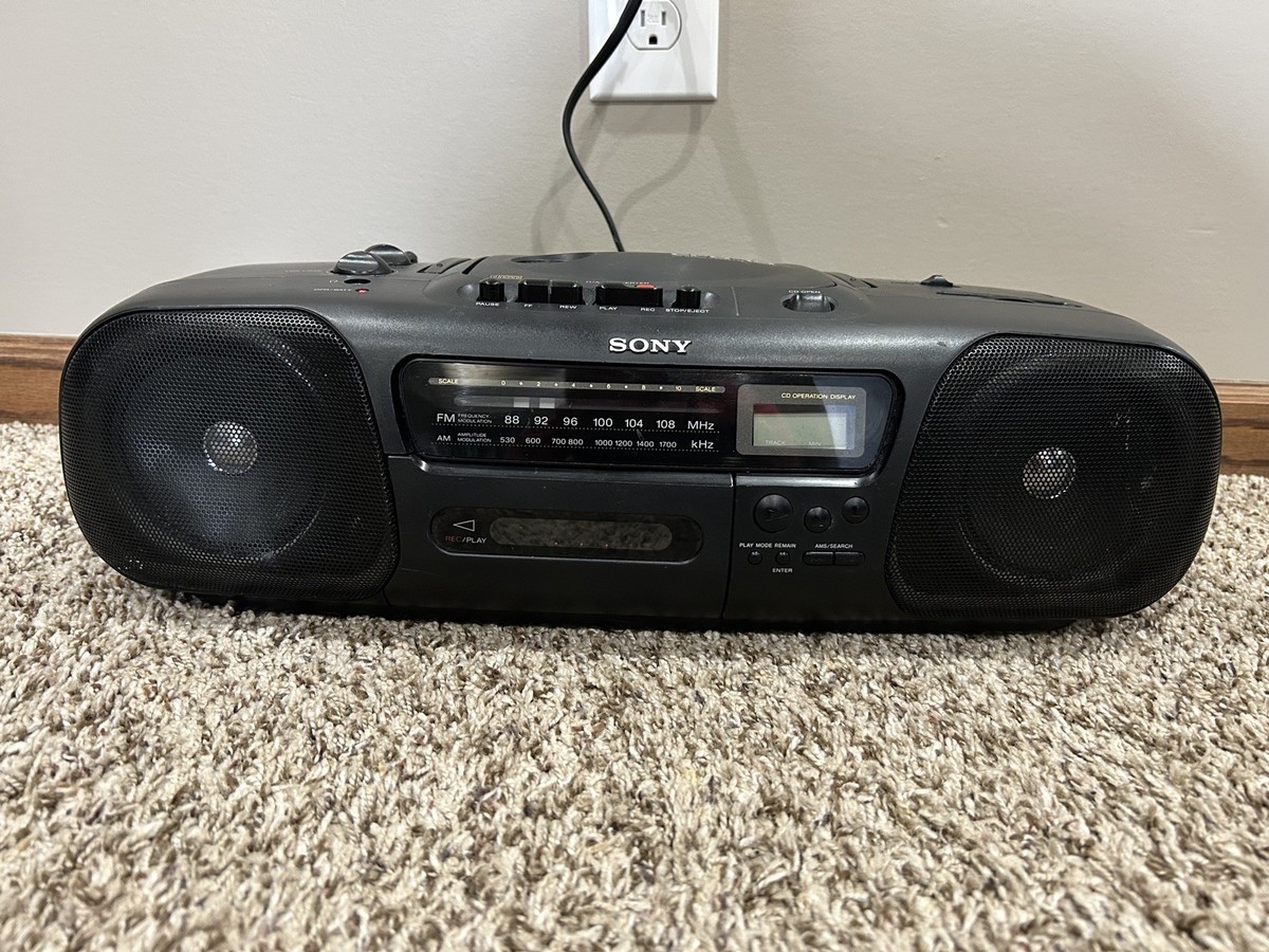 Sony CFD-10 Boombox Portable Stereo AM FM Radio CD Radio Cassette