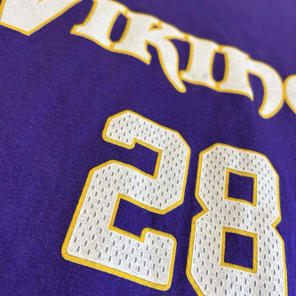 Camiseta vintage Reebok Minnesota Vikings #28 Adrian Peterson para hombre grande púrpura Foto 3 de 4