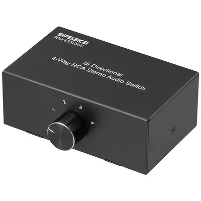 SpeaKa Professional SP-AS-500 4 ports Switch RCA/audio boîtier métallique