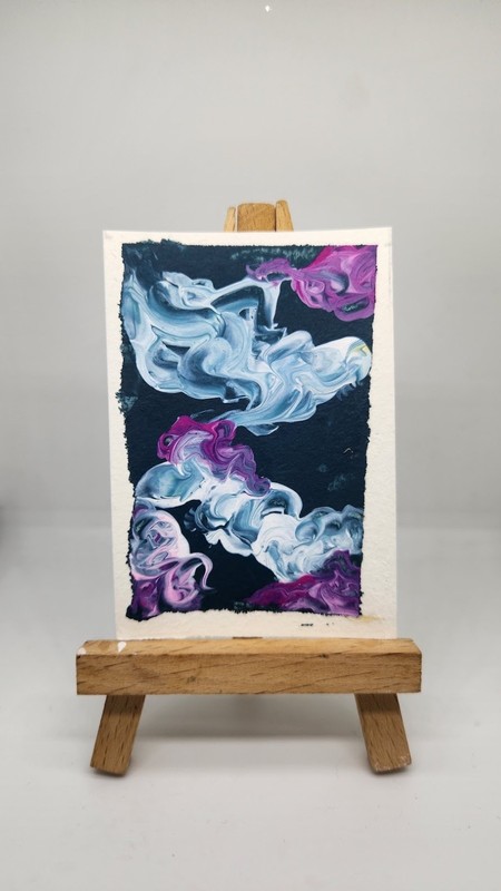 ACEO Original Painting “Abstract 2” by Abby Acrylic on Paper 2.5in x 3.5in