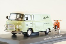 Schuco 1/43 Barkas B1000 Bus Schwalbe Werkstatt Van Diecast w/ Motorcycle 450365