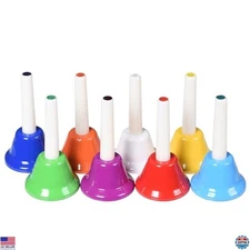 Vibrant 8 Note Hand Bells Set - Colorful Musical Instruments for Kids & Adults!