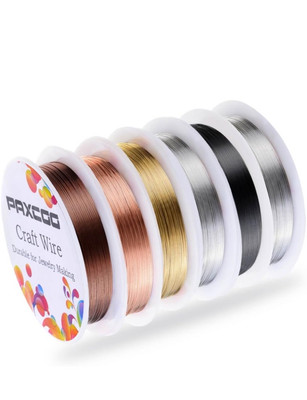 PAXCOO 6 Pack Jewelry Beading Wire for Making Supplies and multicolor 