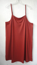 HANRO XL Cleo chemise adjustable spaghetti strap nightgown cotton  marsala NWT