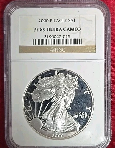 2000-P $1 Proof American Silver Eagle NGC PF-69