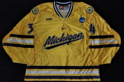 Noah Ruden - Game Worn Michigan Wolverines Hockey Jersey - Dazzle Maize