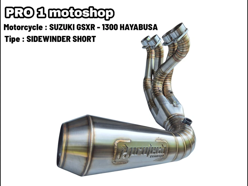 1999-2020 Suzuki GSX 1300R Hayabusa Shorty Sidewinder Race Exhaust System - Image 4 of 4