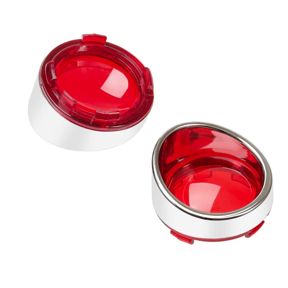 Luz de señal de giro roja cubierta de lente bisel visera para Harley Touring Electra Glide Foto 3 de 4