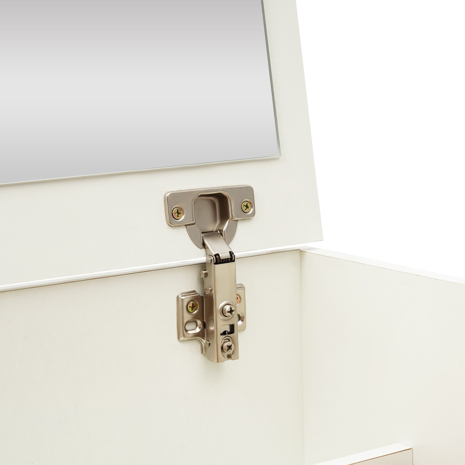 Makeup Desk with Mirror, Compact Dressing Table, Small Make Up Table White